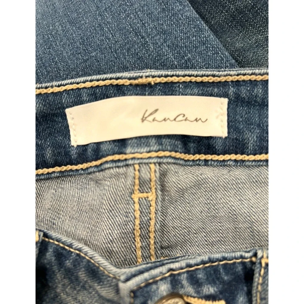 KanCan‎ Jeans Women's 5/26 Blue Denim Distressed Medium Wash Cotton Frayed Hem